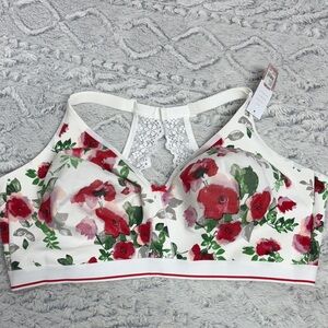 Cacique Unlined full coverage no wire floral bra 48DDD